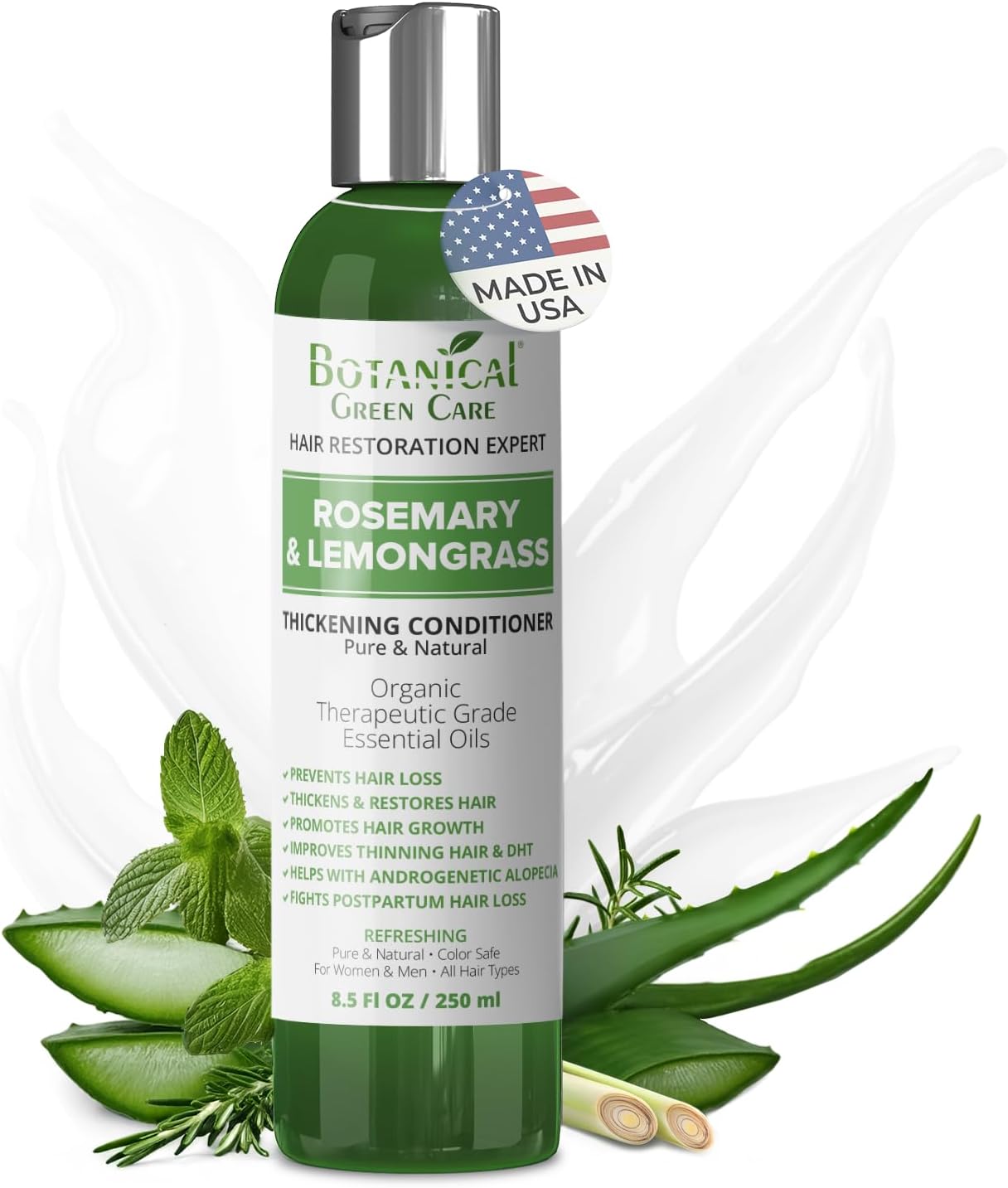 Rosemary & Lemongrass Conditioner for Thinning Hair, Thickening Product for Women and Men, Hair Growth