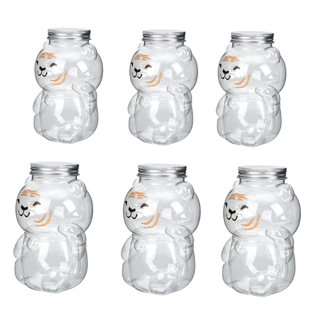 FELTECHELECTR 6pcs Cold Milk Tea Bottle Portion Cups with Lids Empty Bottles Empty Juice Bottles Containers with Lids Water Bottle Clear Container with Lid Refillable Juice Bottles Plastic