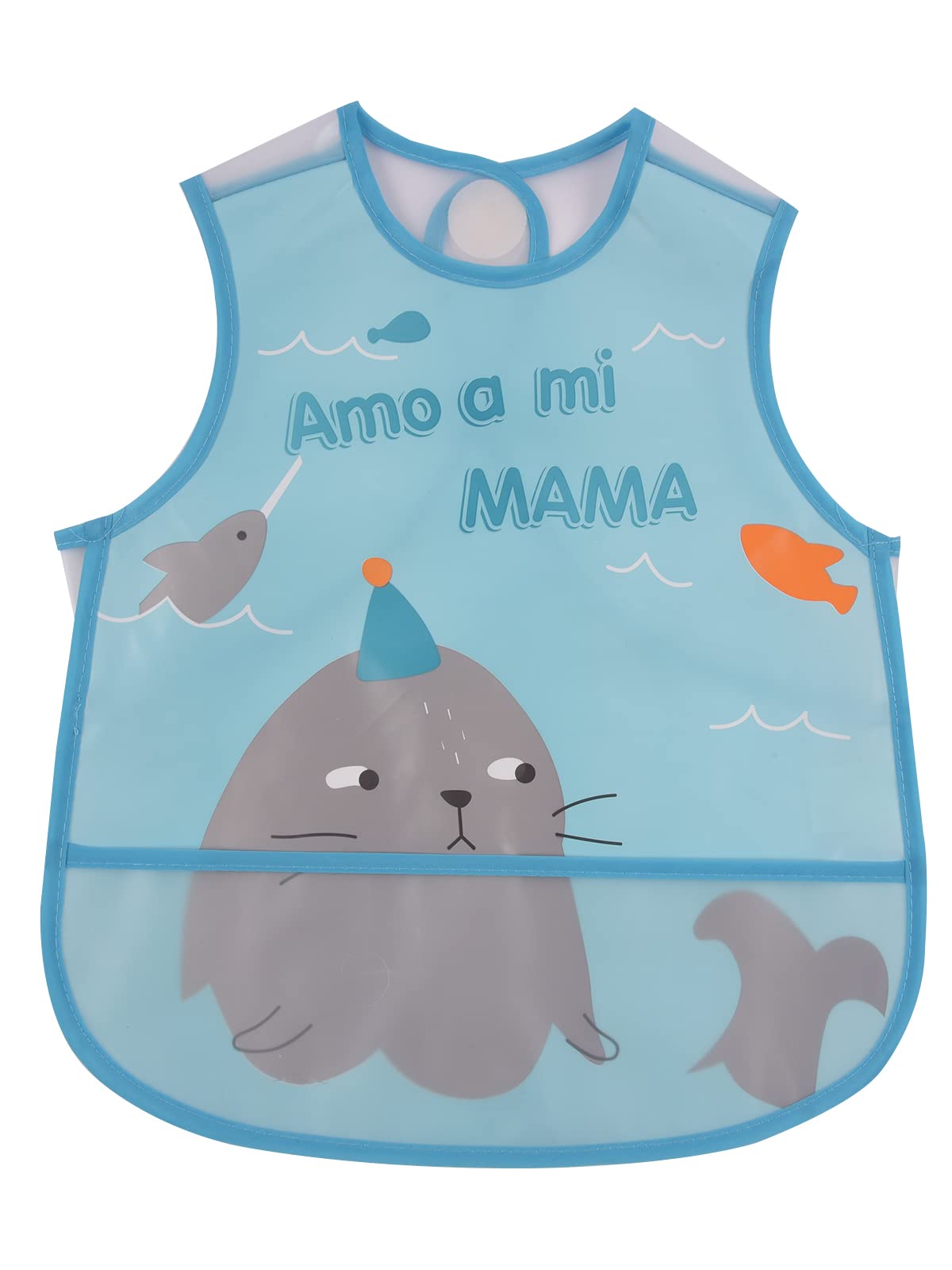 Yellow Bee Seal and Fish Easy Clean Bibs-image-25