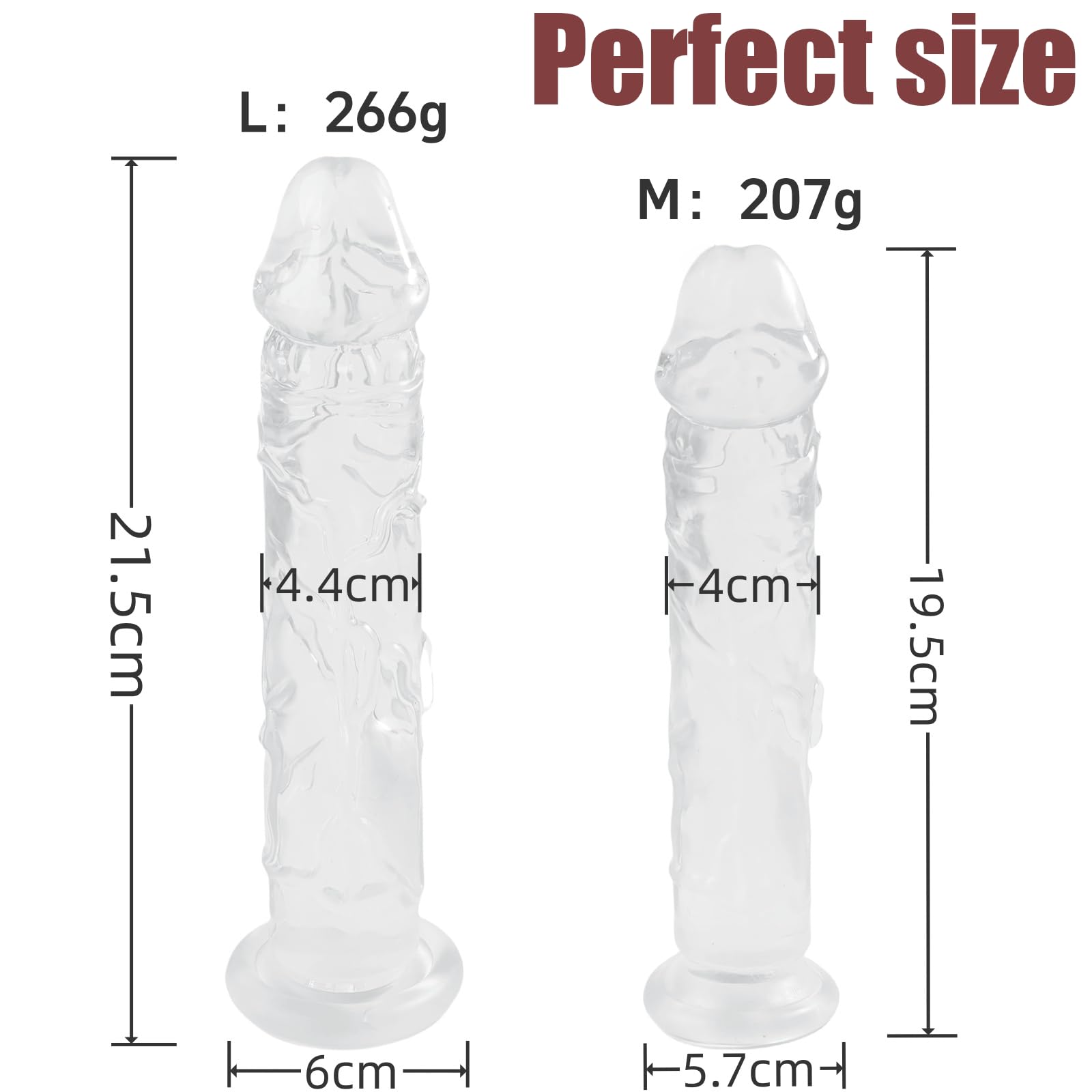 Strap On-Harness Lesbiche, Masturbatore Cintura con Cinghia Lesbica, Kit Realistico Strap On per Uomini e Donne Ventosa con Cintura, Dildo Realistici Sex Toys Anali, con Dildo Trasparente da 21.5cm, L