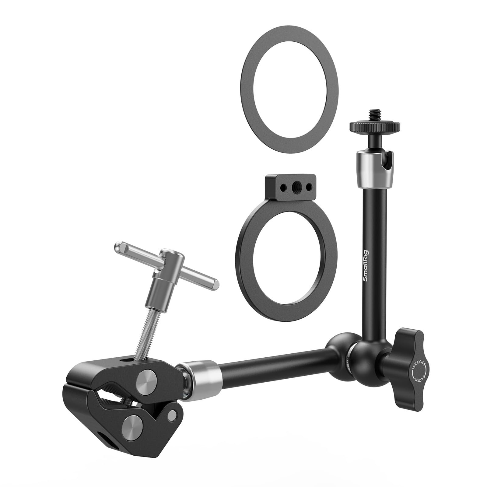 SMALLRIG Morsetto Magic Arm, supporto per telefono per Magsafe e anello adattatore magnetico, Magic Arm integrato da 11 pollici per iPhone, Android, per action cam/monitor LCD/luci LED - 5604