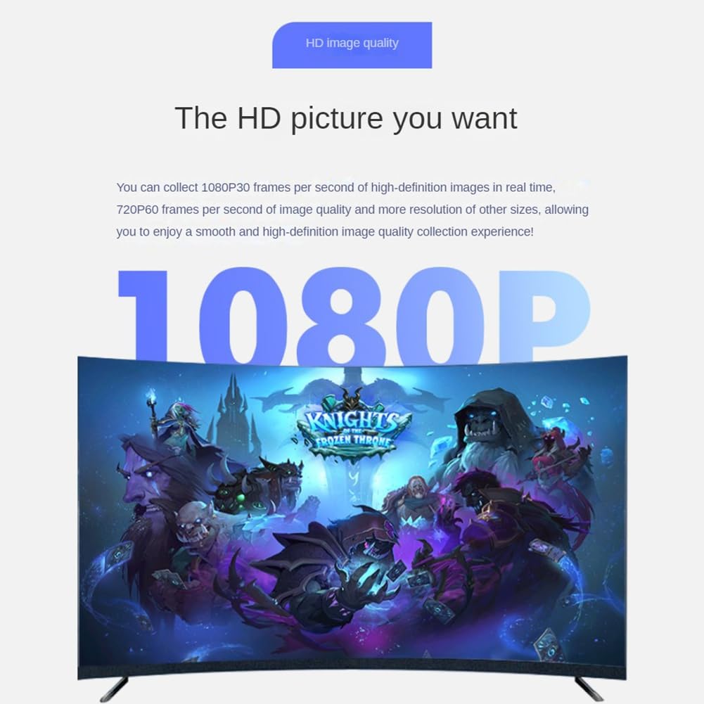 Capturadora VGA vers USB 1080P, Audio et Vidéo, avec Entrée VGA et Sortie USB, Compatible avec Les Systèmes Android, Linux,