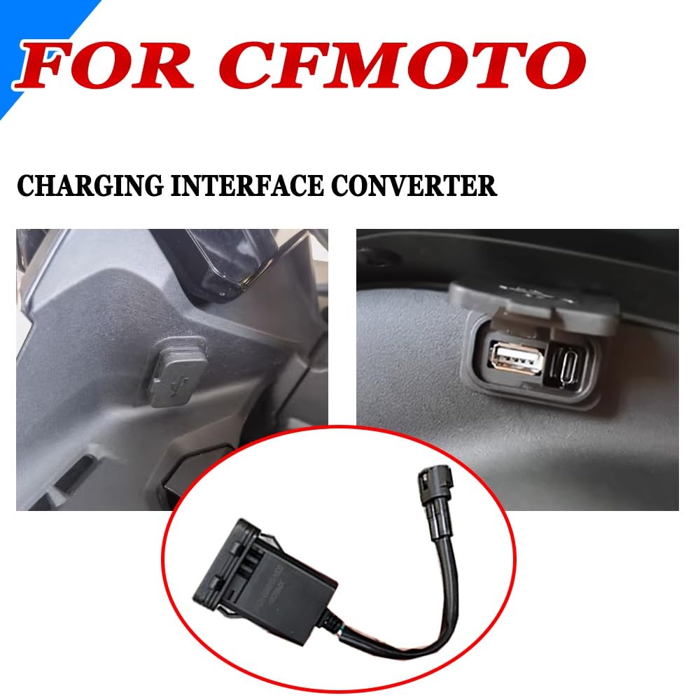 Motorrad Schnelllade USB Übertragungsschnittstelle, Modifikationsschnittstellenkonverter für CFMOTO 450SR 450SR 800NK NK800 250SR SR250