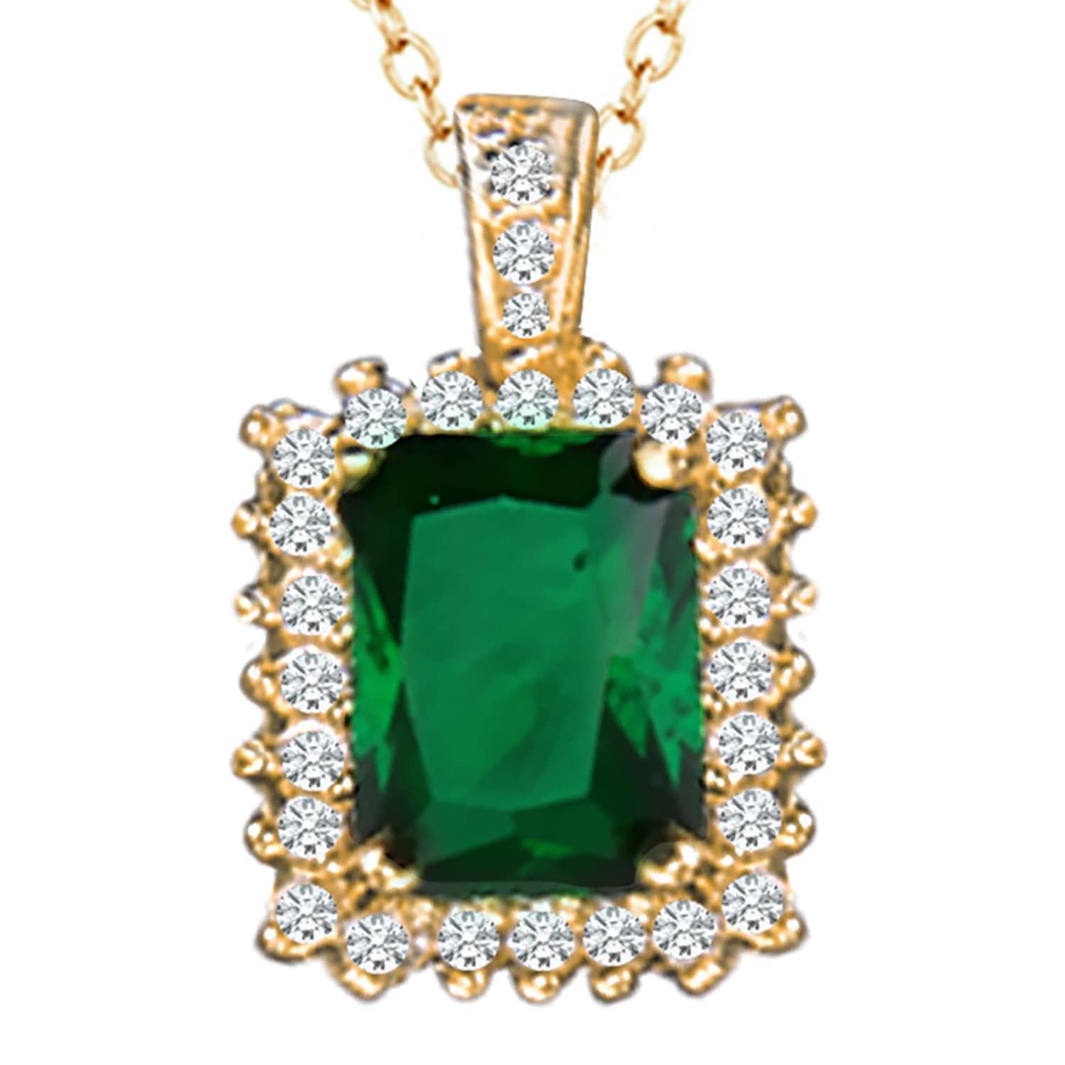 Peora Gold Plated American Diamond Studded Green Pendant Necklace Chain Fashion Stylish Design Jewellery Gift For Women & Girls (PX8P154GRN_New) (B0BXDVVRRQ) Amazon Price History, Amazon Price Tracker