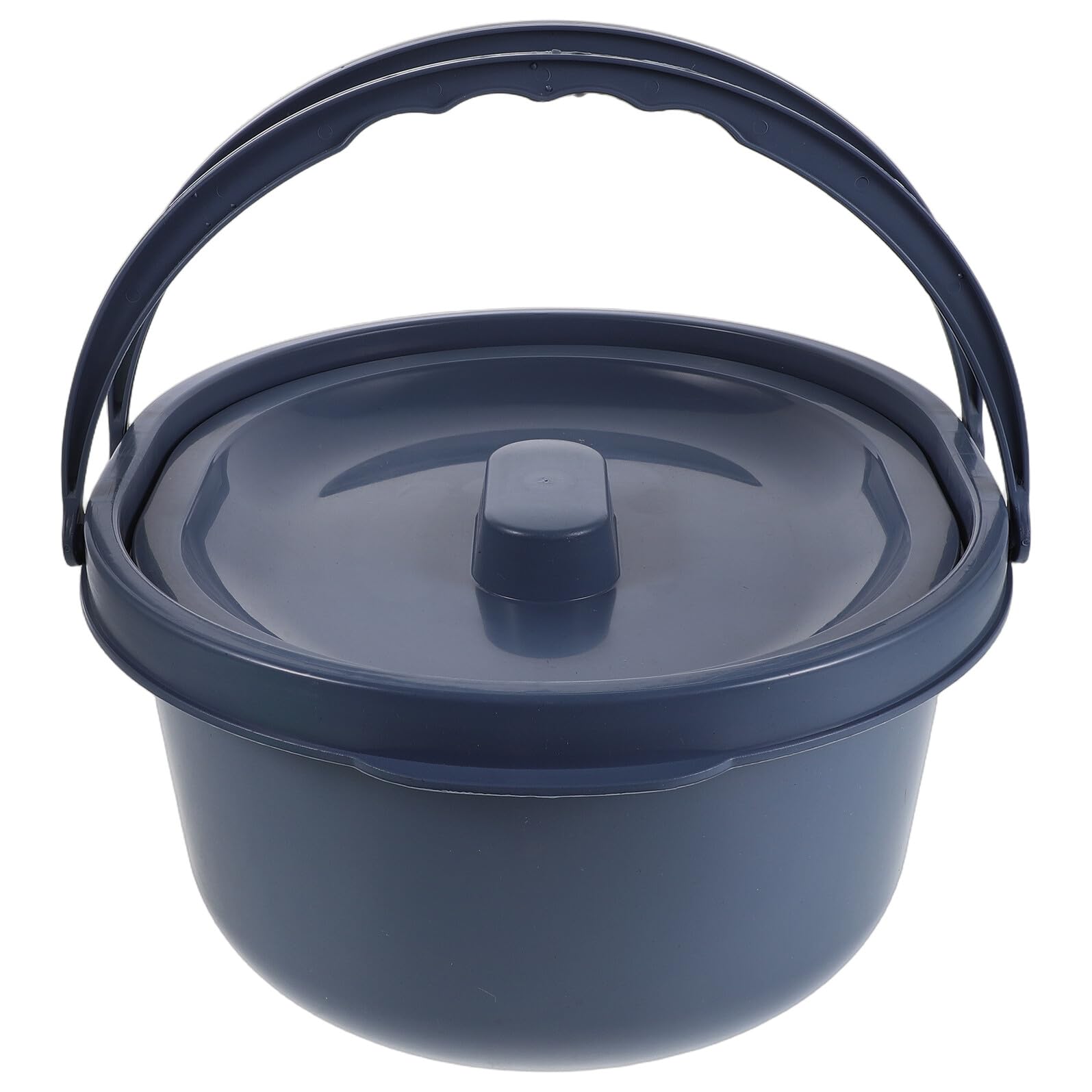 Vaso da Notte con Coperchio per Anziani in Pe Blu, Contenitore Urinario Sicuro con Doppia Maniglia per Raccolta Urine a Domicilio in Camera da Letto