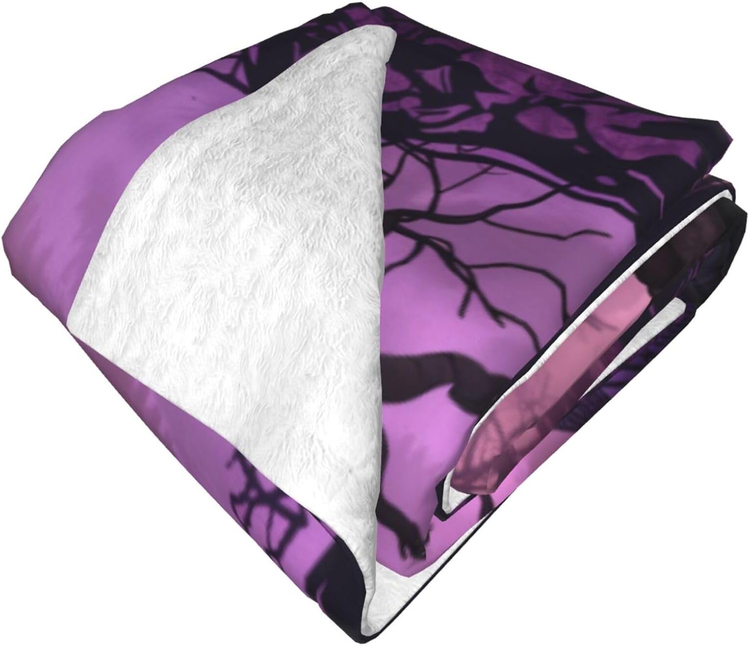 Gothic Raven Forest Blanket Gifts for Women Kids, Dark Purple Crow Theme Flannel Blankets, Warm Cozy Soft Throw for Bedroom, Camping, Couch, Decor 50x60 in - Image 5