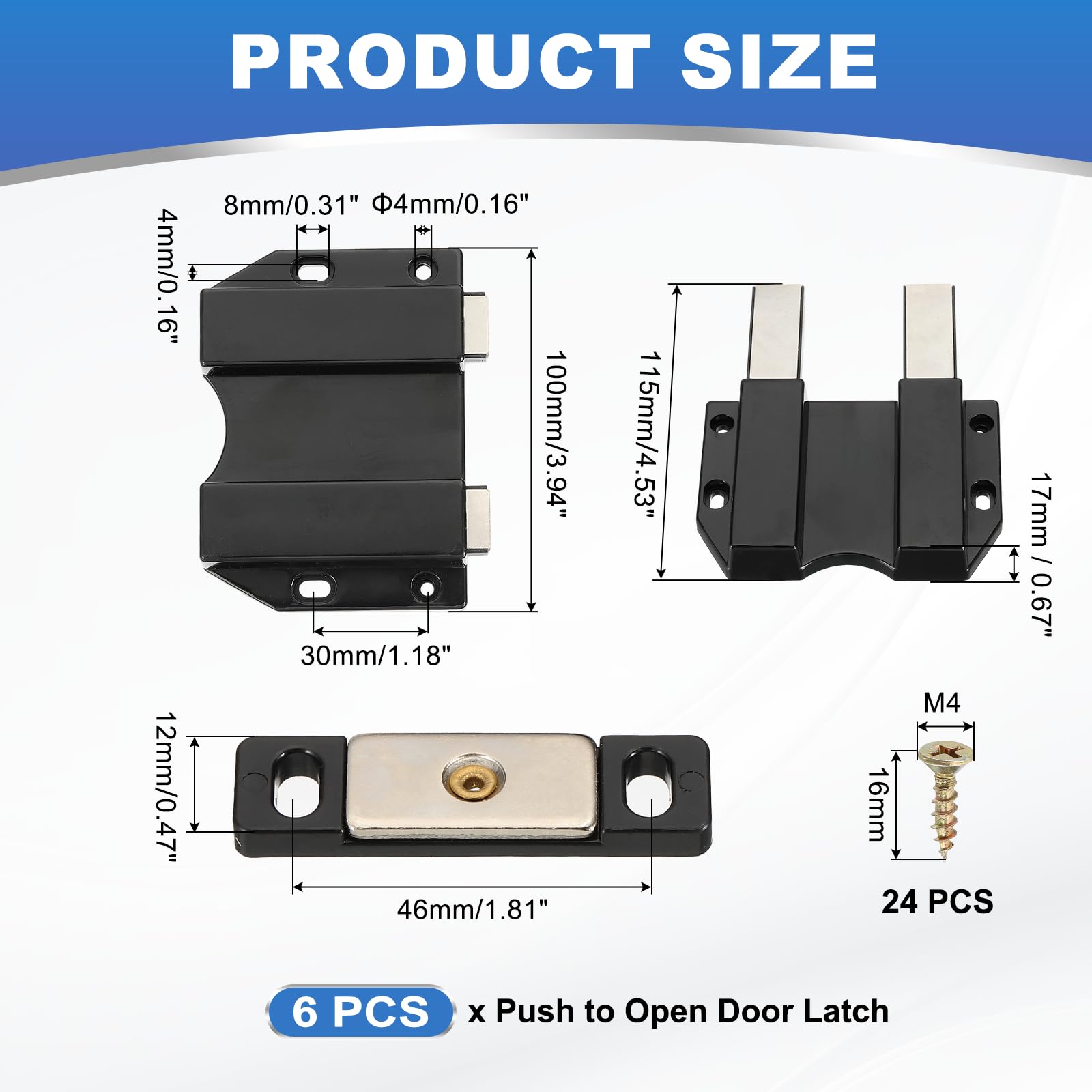 PATIKIL 6 Pcs Magnetic Push Latch - Image 2