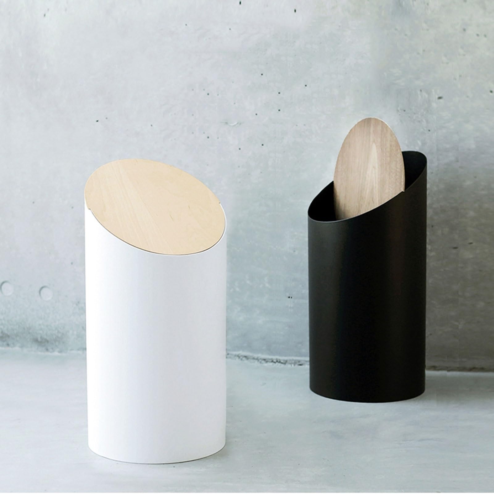 Papeleras Para Cocina 5 l / 8 l Kosz z klapką do domu Salon Cylindryczny prasowany kosz na śmieci Biuro Sypialnia Kosz na śmieci (A,L)