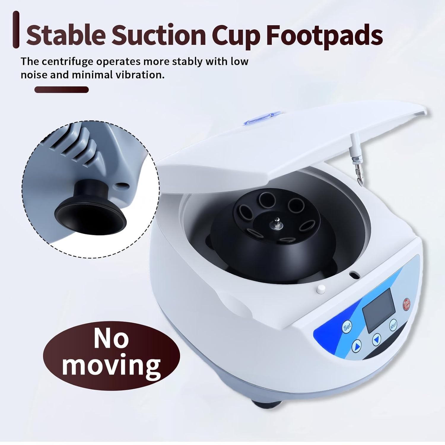 LCD Digital Portable Lab Blood Centrifuge PRP Centrifuge Machine 500‑5000 RPM, Aluminum Alloy Rotor, Max 3074xg RCF, LC‑6S 6×5ml/10ml/15ml Tube, Timer 10s‑99min59s Centrifuge