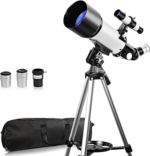 Homesally Telescopes for Adults, 70Mm Aperture and 400Mm Focal Length Professional Astronomy Refractor Telescope for Kids and Beginners,with Adjustable Tripod and Finder