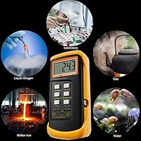 Vista 5 de Termómetro digital de termopar tipo K de doble canal 6802 II con 4 sondas para medición de temperatura BGA HVAC -58.0 °F a 2,498.0 °F