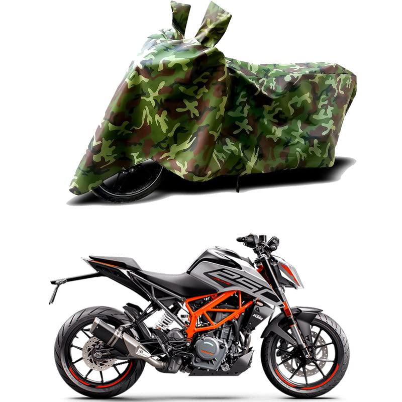 Image of 100% Water Resistant Full Bike Scooty Two Wheeler Body Cover Compatible for KTM 250 Duke BS6 /UV-Rays /Heat Protection /Birds Dropping /Scratchproof /Dust Proof /Waterproof /All Varient[Green MJ]