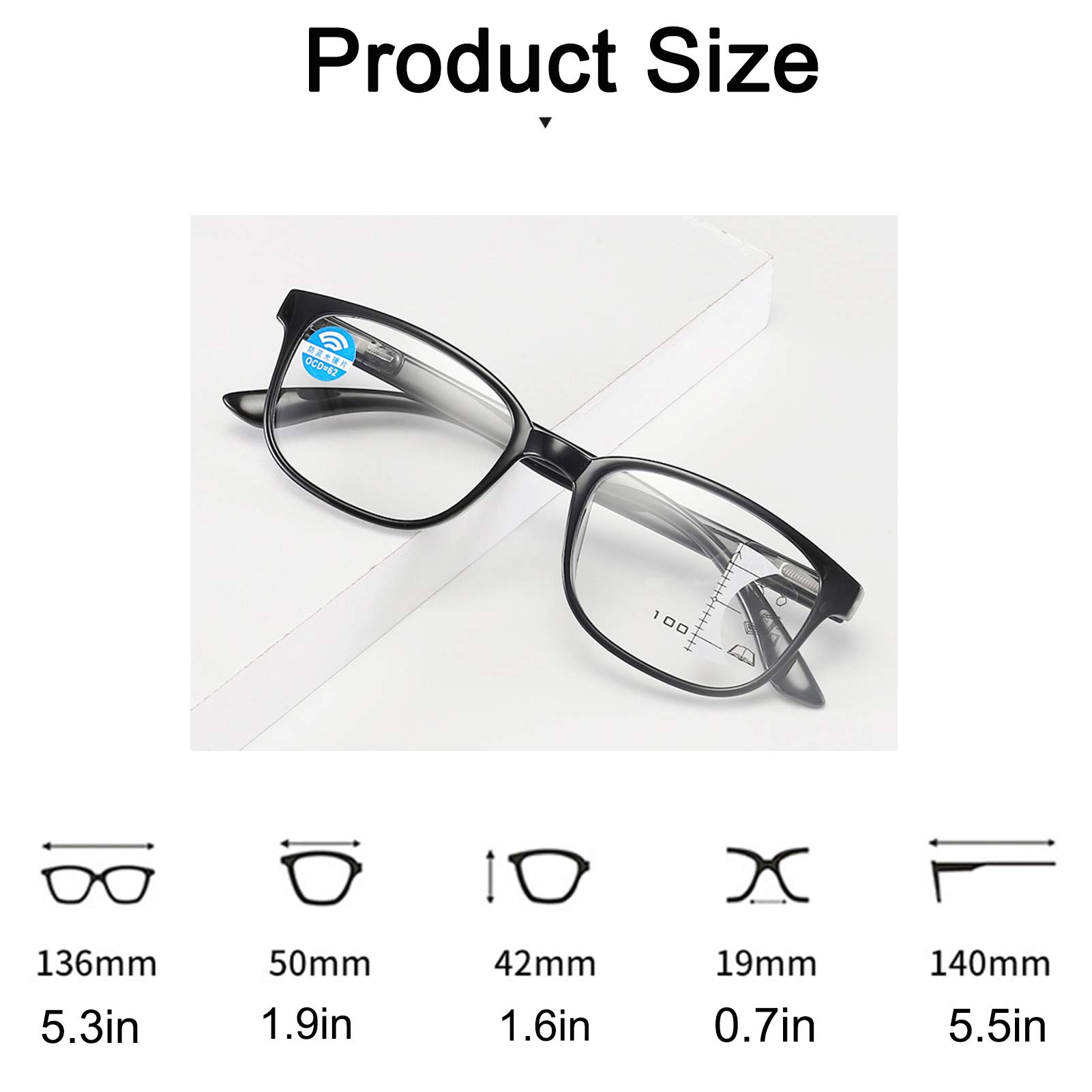 Gafas De Lectura,Lector De Gafas De Ordenador Multifocal Progresivo,Gafas De Ayuda para La Visión con Luz Azul,Herramientas De Lectura, Unisex
