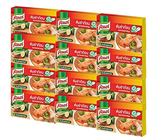 Knorr Tom Yum Cube, Sour/Spicy, 24 Gram (Pack of 12)