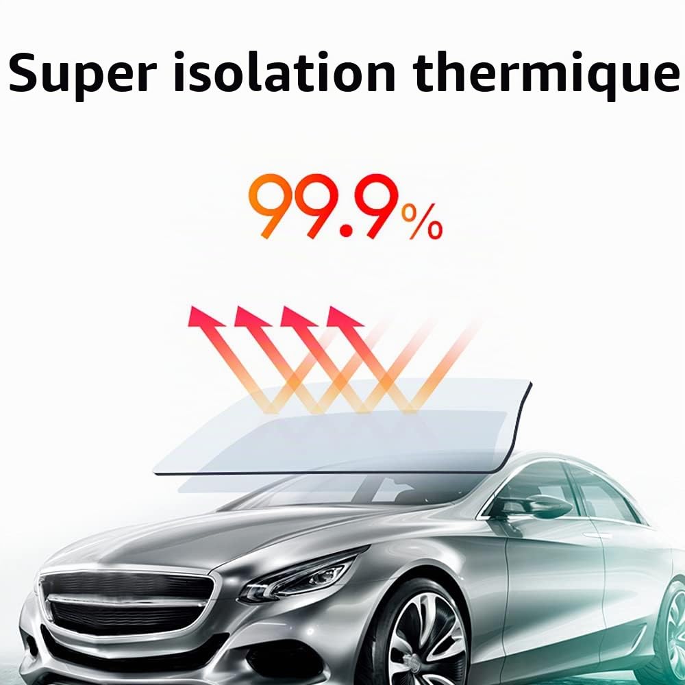 ETOPARS 76cm x 3m 5% VLT Film de Teinte de Vitre Voiture Film de Fenêtre Film Teinté Autocollant Verre Film Solaire Teinté Fumée Véhicule