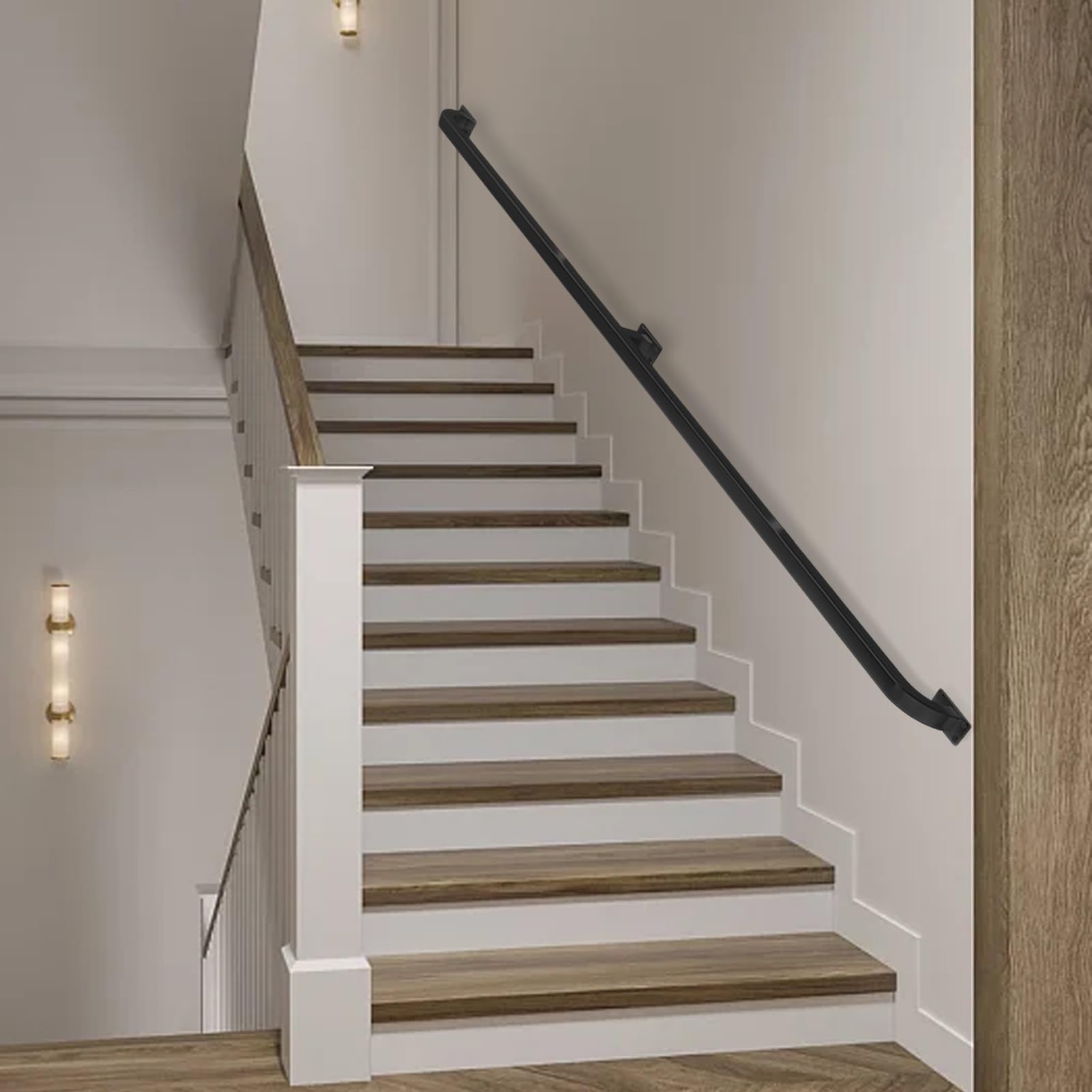 Rampe d'escalier anti-chute en kit métallique de 240 cm pour sécuriser l'accès