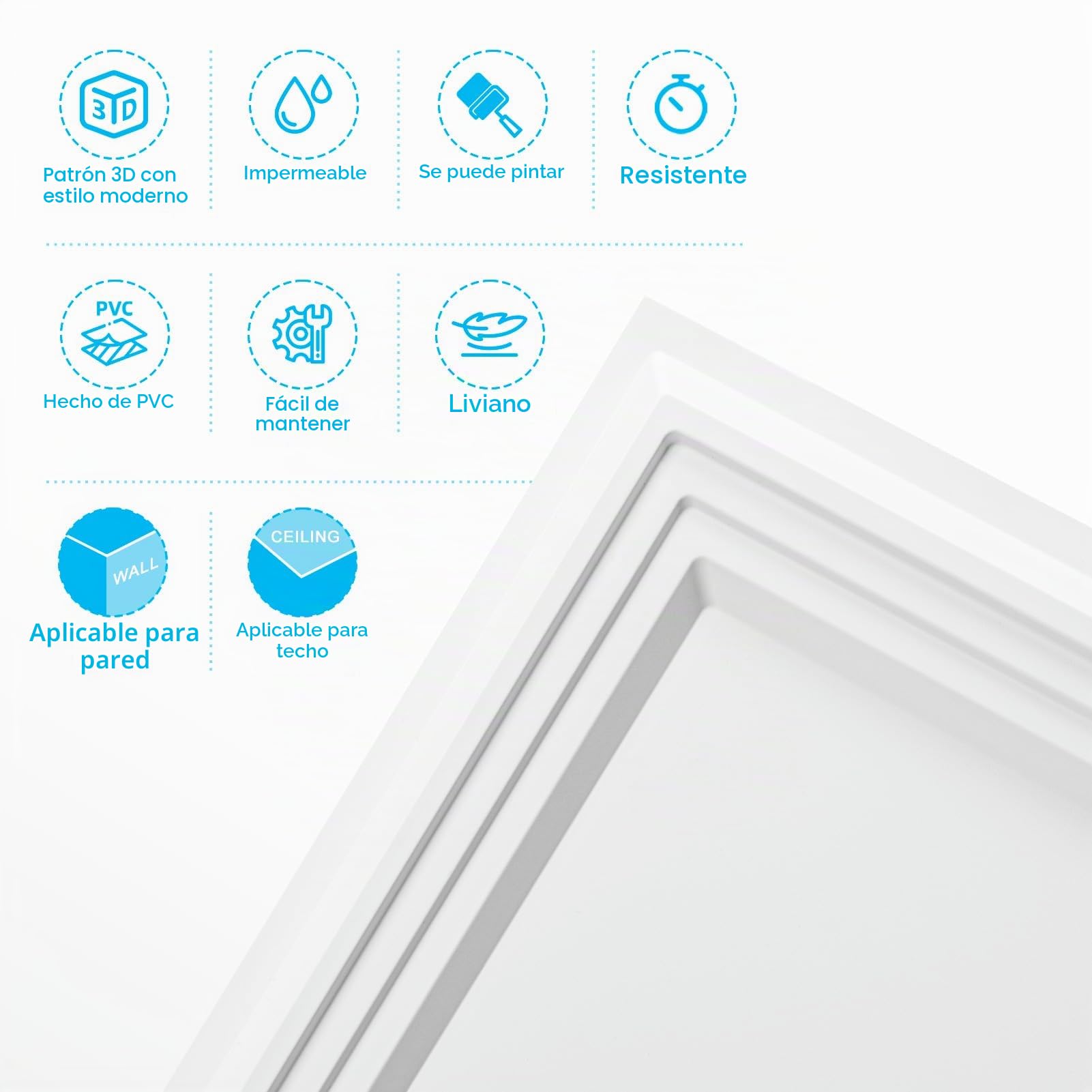Art3d Paquete de 33 paneles de pared con textura 3D para decoración de interiores, paneles de pared decorativos de PVC impermeables para sala de estar, dormitorio, sala de juegos, 30 x 30 cm, Blanco