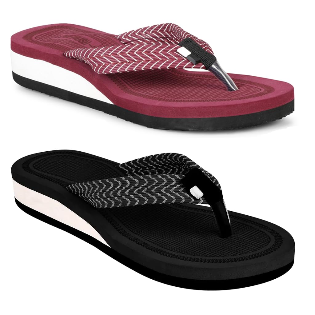Doctor Slipper for Women | Orthopedic, Diabetic, Pregnancy | Soft Doctor Anti-Skid Slipper for Women |Slides, Flip-Flops, Slippers, Chappals | For Ladies and Girls S1-BLK-S1-CHRY-5 (B0D47SX5HT) Amazon Price History, Amazon Price Tracker