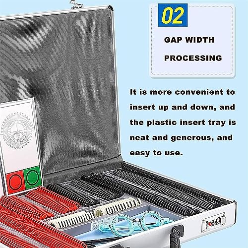 Juego de lentes de prueba ópticas, kit de optometría de 266 piezas con carcasa de aluminio y marco de prueba para pruebas oculares profesionales