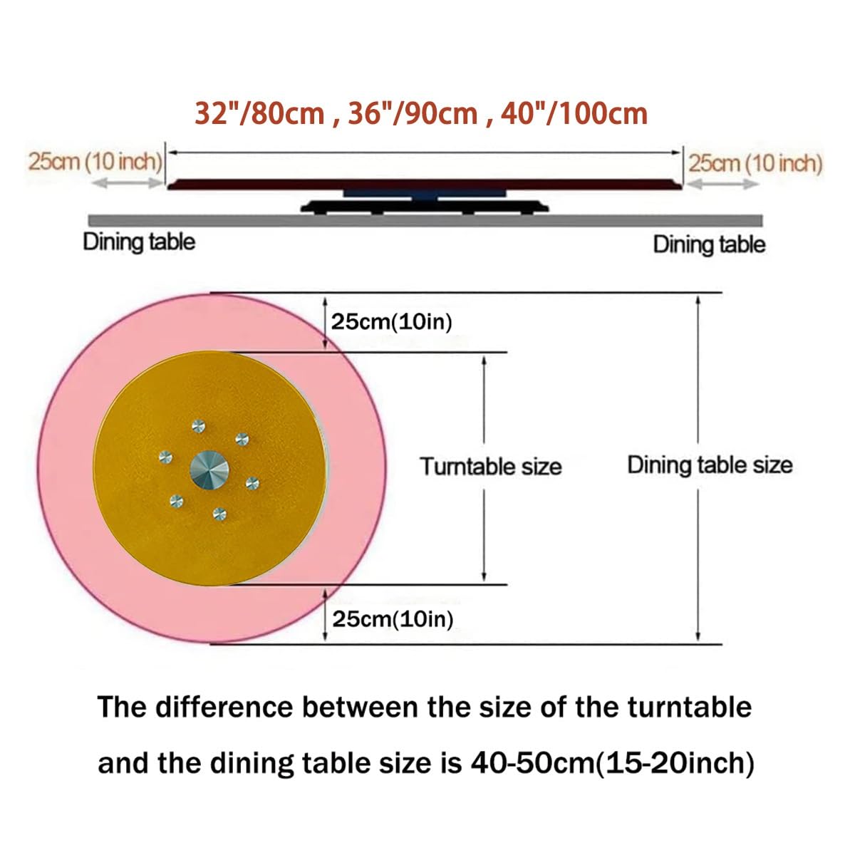 Gramofon na stół do jadalni, taca do serwowania ze szkła hartowanego, duża, obrotowa płyta na spotkania rodzinne, okrągła konstrukcja 80 cm