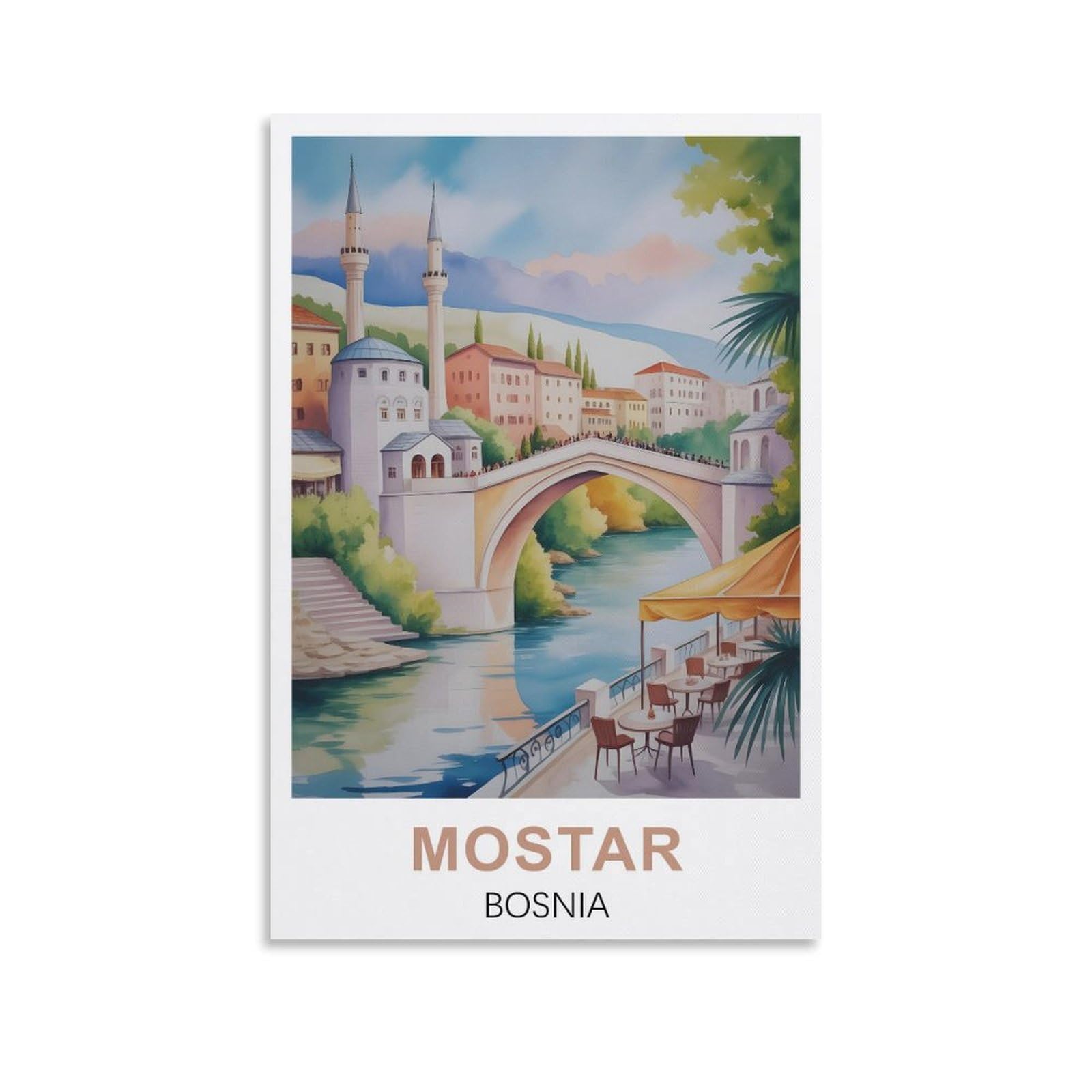 Ezmlfa S292 5D Diamond Art Kits For Beginner,Mostar Bosnia Crystal Rhinestone Embroidery Craft Kits For Home Wall Decor Gifts, 40X50cm