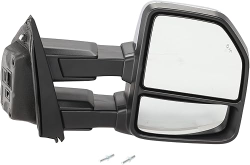 Espejo para FORD F-150 2015 – 2018 RH potencia de remolque plegable calefactado con memoria BSD y puddle/luz de señal SuperCab/SuperCrew Cab cromado