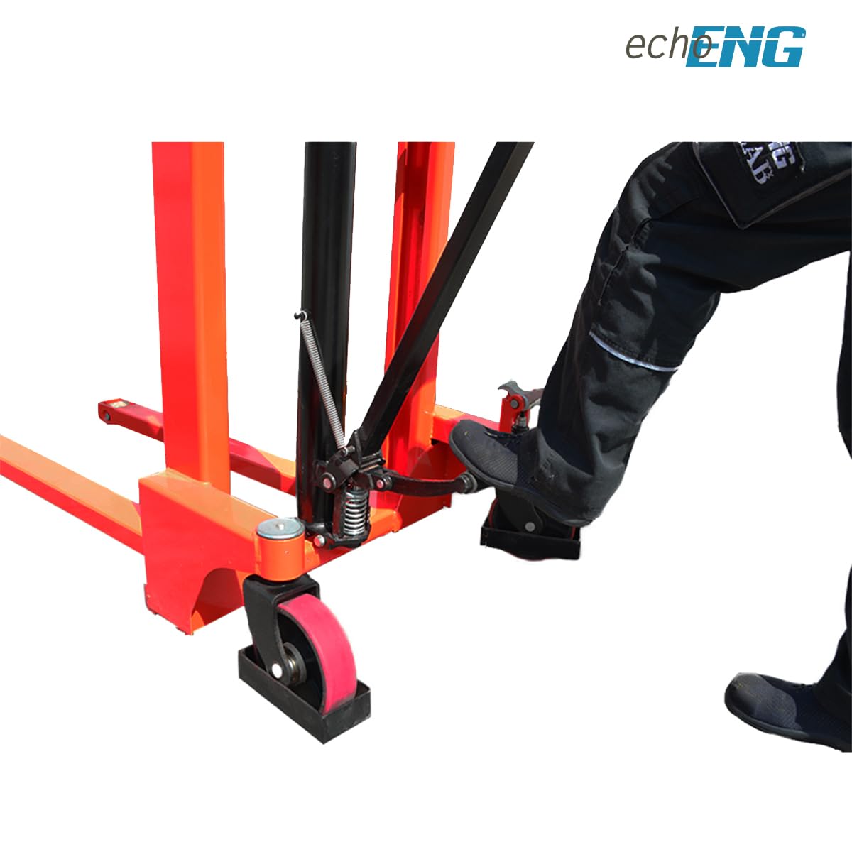 Sollevatore manuale per pallet, transpallet 1000Kg 1 T, carrello elevatore manuale, piattaforma elevatrice sollevamento pallet – echoENG – MA SL PR10