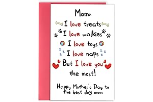 OJsensai Cute Mother's Day Card for Dog Mom