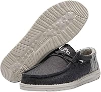 Vista 25 de Hey Dude Wendy - Zapatos de mujer, mocasines sin cordones para mujer, cómodos y ligeros Blanco brillante elástico