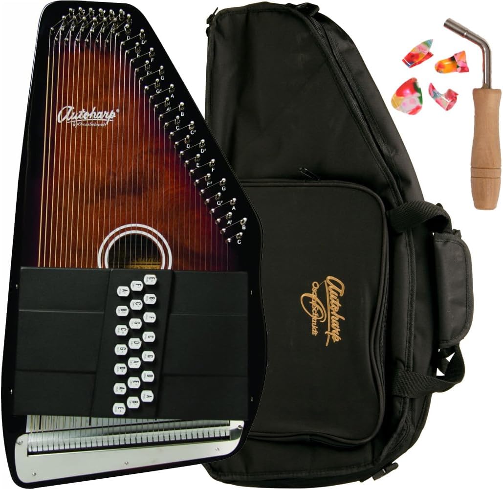 Oscar Schmidt OS21C 21 Chord Classic Autoharp with AC445 Padded Gig Bag