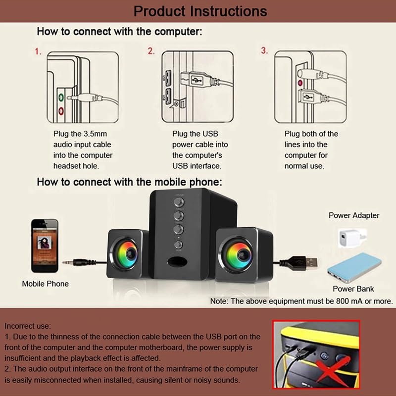 Combinación de Altavoces con Cable Estéreo y Sistema de Graves Definidos 3