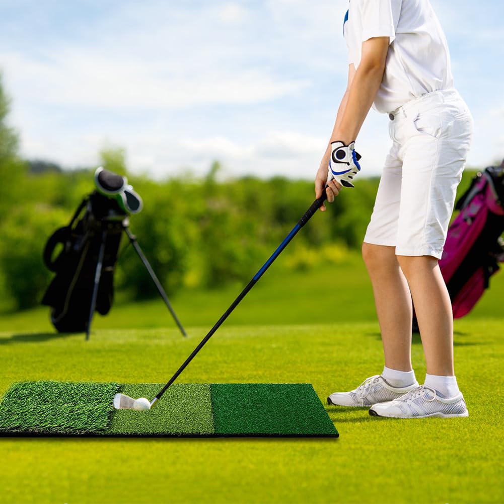 Esterilla de golf 3 en 1, 60 x 30 cm, esterilla de práctica de golf con superficies ásperas y de calle, entrenamiento de entrenamiento