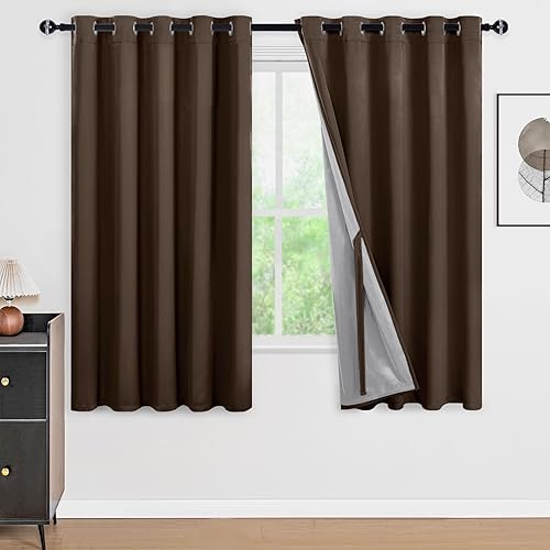 Miniatura 134 de DWCN Cortinas opacas 100% grises de 84 pulgadas de largo para dormitorio con forro negro, doble capa con aislamiento térmico, paneles de cortina