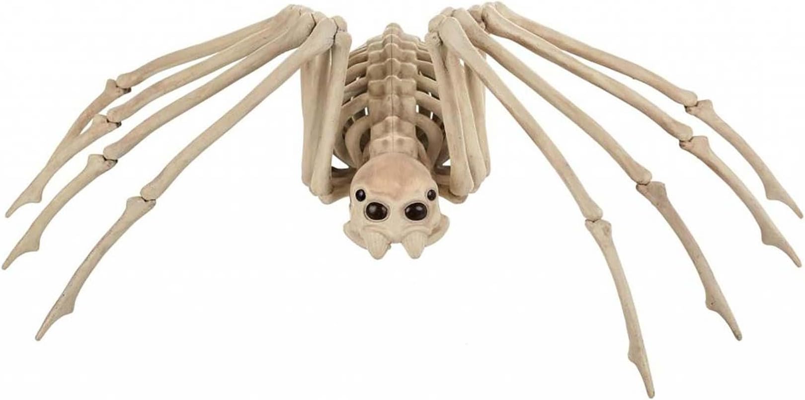 Crazy Bonez Skeleton Spider Halloween Decoration, 20.5 x 12 Inch Bendable Legs, Durable All-Weather Plastic Spooky Prop for Indoor or Outdoor Displays