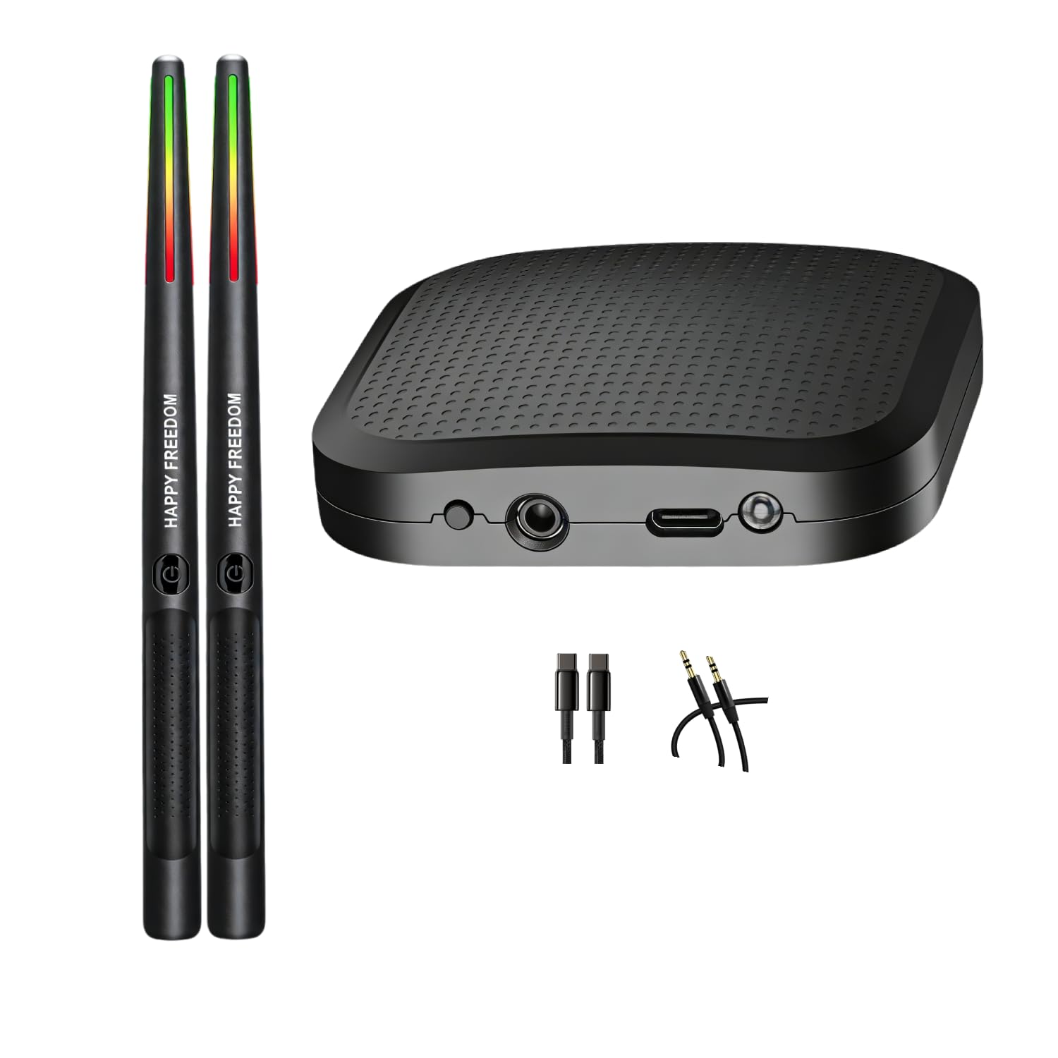 Air Drumsticks, 3D Motion Sensing Virtual Drum Kit with RGB Lights, Portable Silent Practice for Kids, Teens & Adults, Fun Gift for Beginners & Music Lovers-No pedals