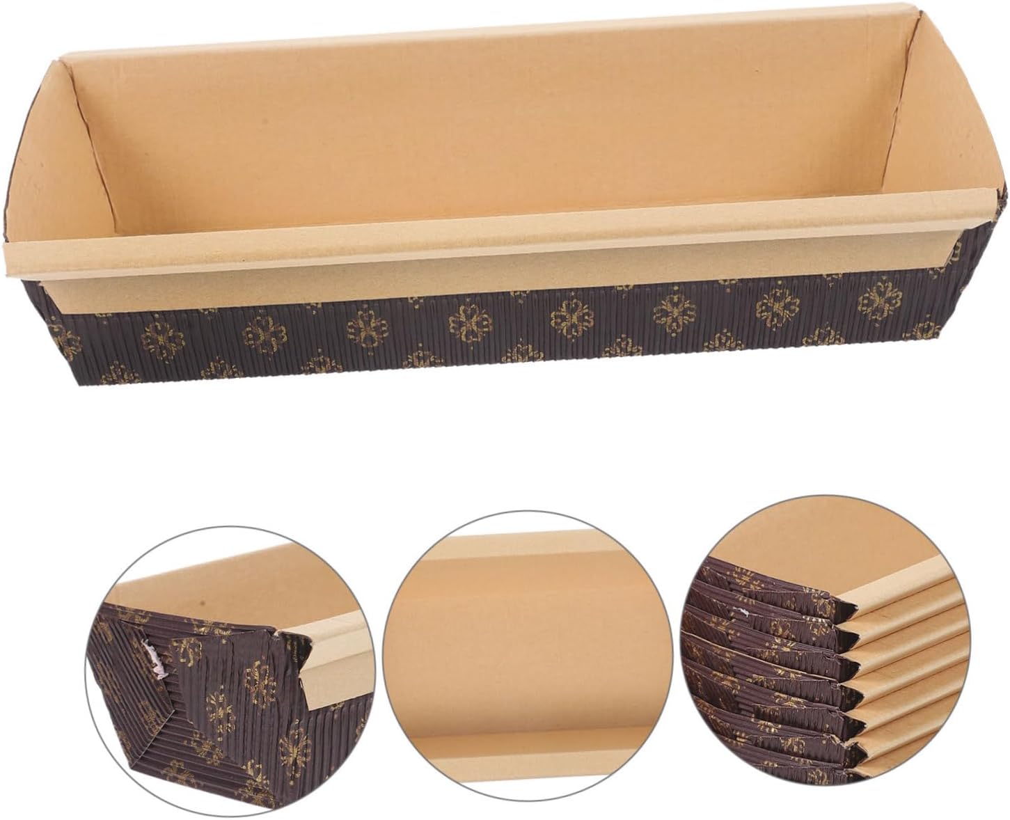 25pcs Corrugated Paper Bread Pans Nonstick Loaf Baking Molds for Baking Easy Demoulding High Temperature Resistant for Bakeries and Home Use