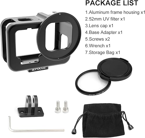 Miniatura 7 de PULUZ Funda de metal para GoPro Hero 11 NegroHero10 NegroHero 9 Carcasa protectora negra Carcasa de aleación de aluminio CNC jaula protectora con