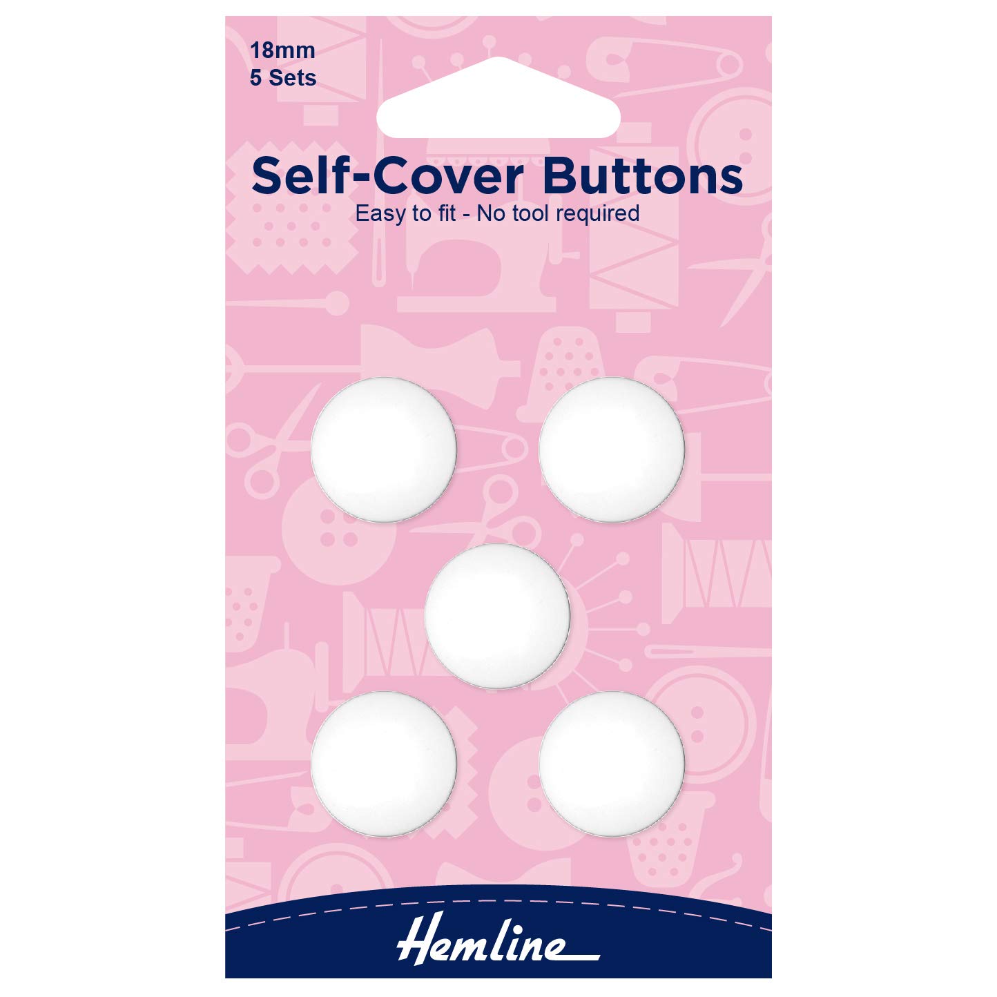 Hemline Lot De 20 Coques Pour Boutons En Métal Sans Couture 22 Mm