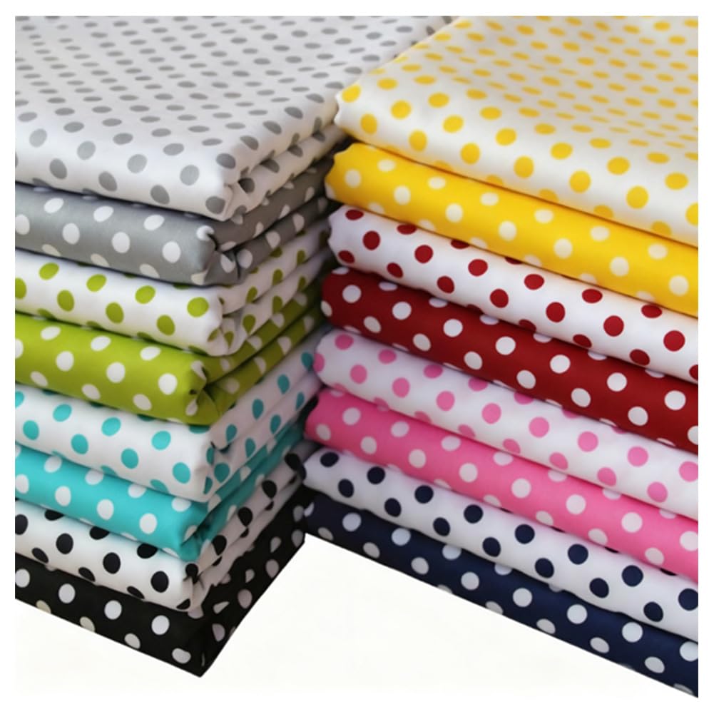 Lot de 20 tissus à pois carrés en coton pour vêtements, patchwork, couture, bricolage, artisanat, scrapbooking, matelassage, pantalons, vêtements faits à la main, décoration