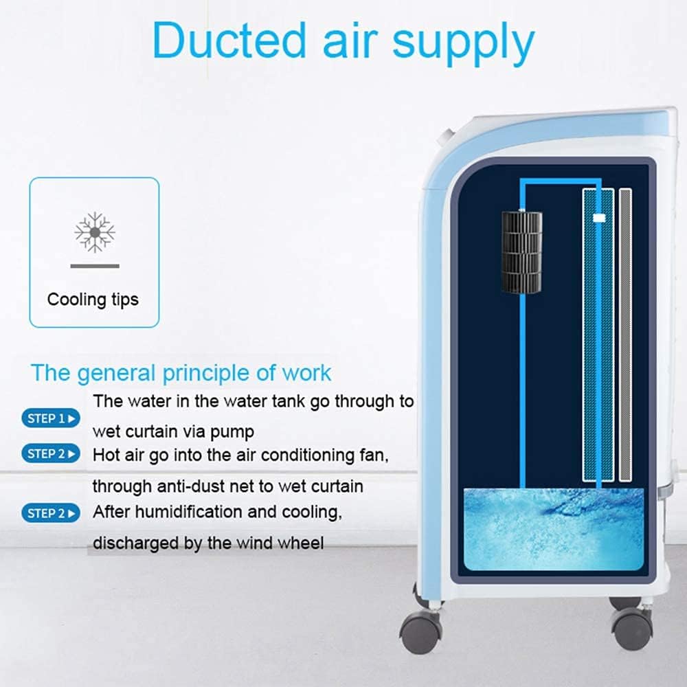 Evaporative Coolers Home Leafless Fan Household Air Conditioning Fan Silent Cooling Heating Available Remote Control 4 in 1 Air Cooler Household Energy Saving Cooling Fan (Color : Black) (C