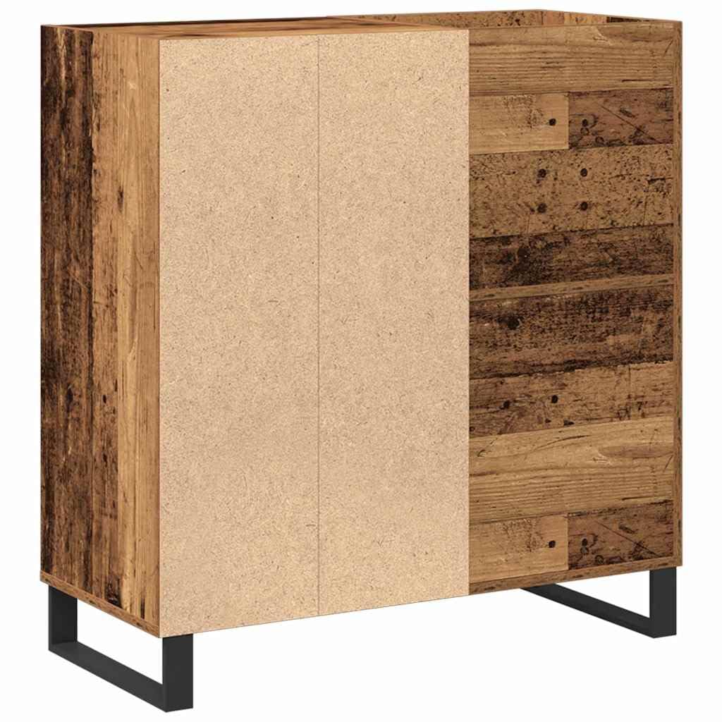 Armario para discos de vinilo de madera recuperada, 85 x 38 x 89 cm, con 4 estantes, moderno almacenamiento de medios para salón, almacenamiento de medios para discos de vinilo, libros, CD y