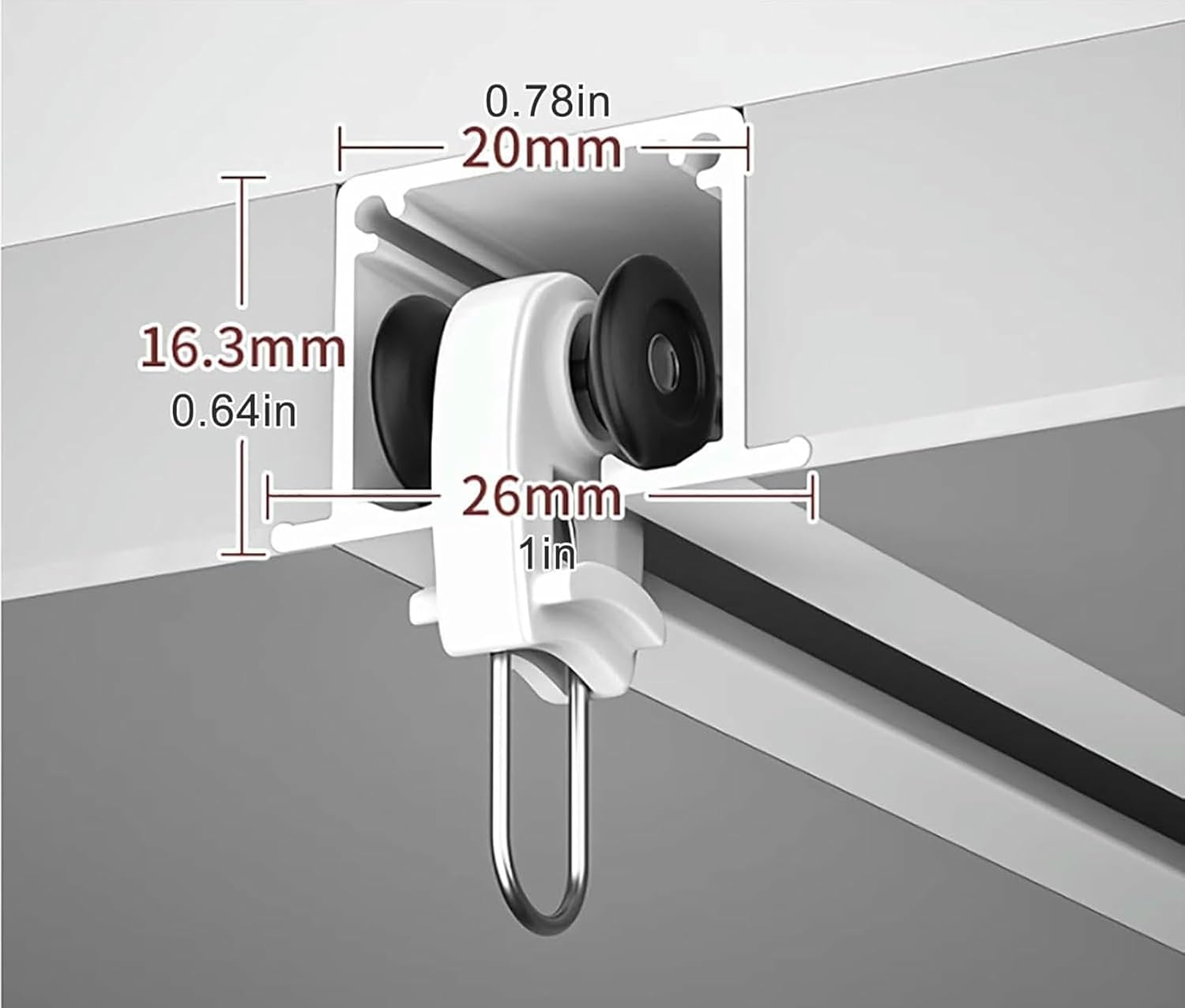 Ceiling Mount Curtain Rails Concealed Embedded, White Metal Sliding Curtain Track System with Mute Pulley, 2 3 4 5 6 7 8m Long Pre-built Mount Privacy Room Partition Pole~/