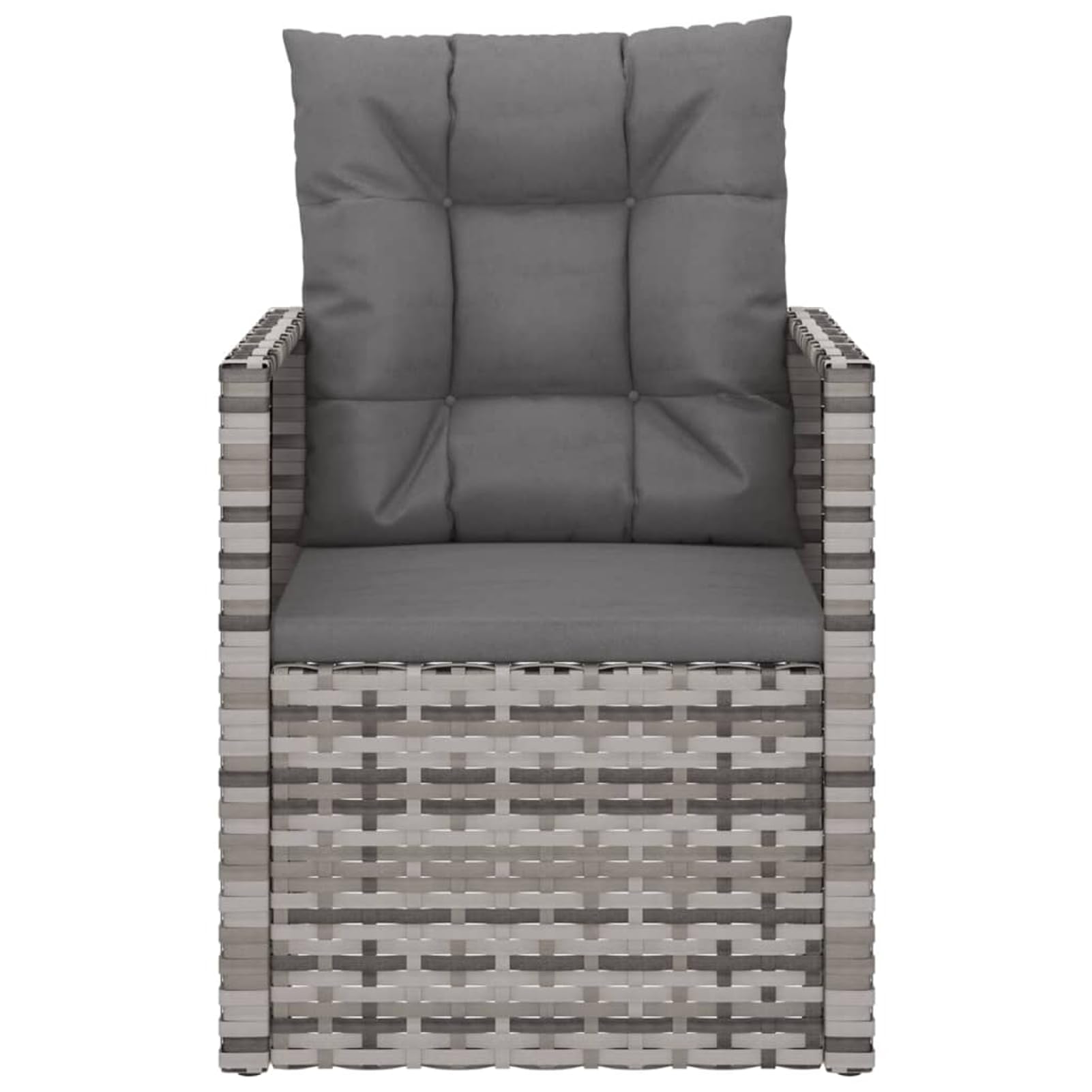 Gecheer Poltrona da Giardino, con Cuscini Grigi in Polyrattan Resistente agli Agenti Atmosferici, 53x57x75 cm, Struttura in Acciaio Verniciato a Polvere, per Esterno e Terrazza