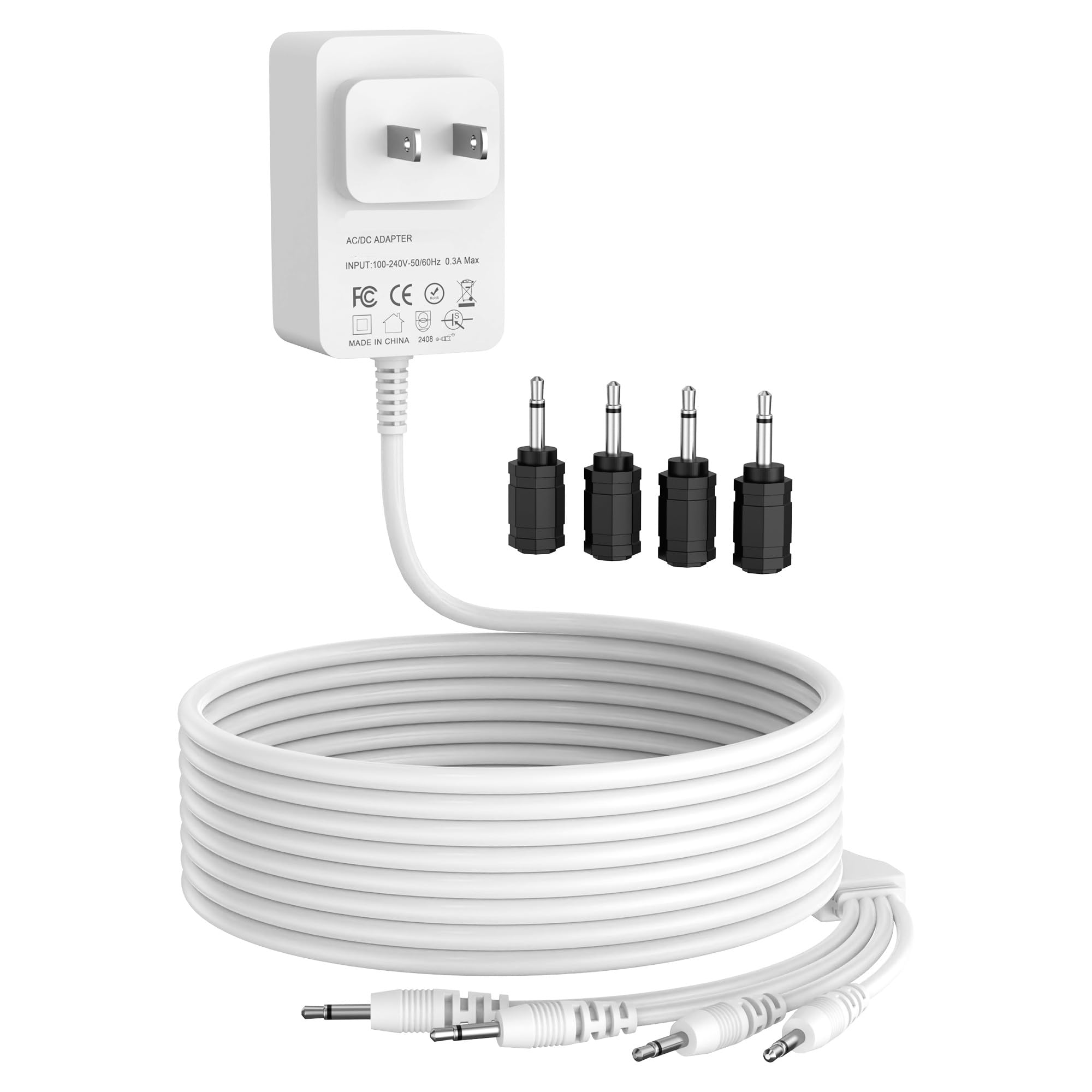 CJP-Geek AC/DC Adapter Replacement for Department 56 Village Accessories, 3V Power Adapter with 4 Black Selectable Plugs, for Christmas Halloween Village Vacation House Lantern Street Lamp Accessories