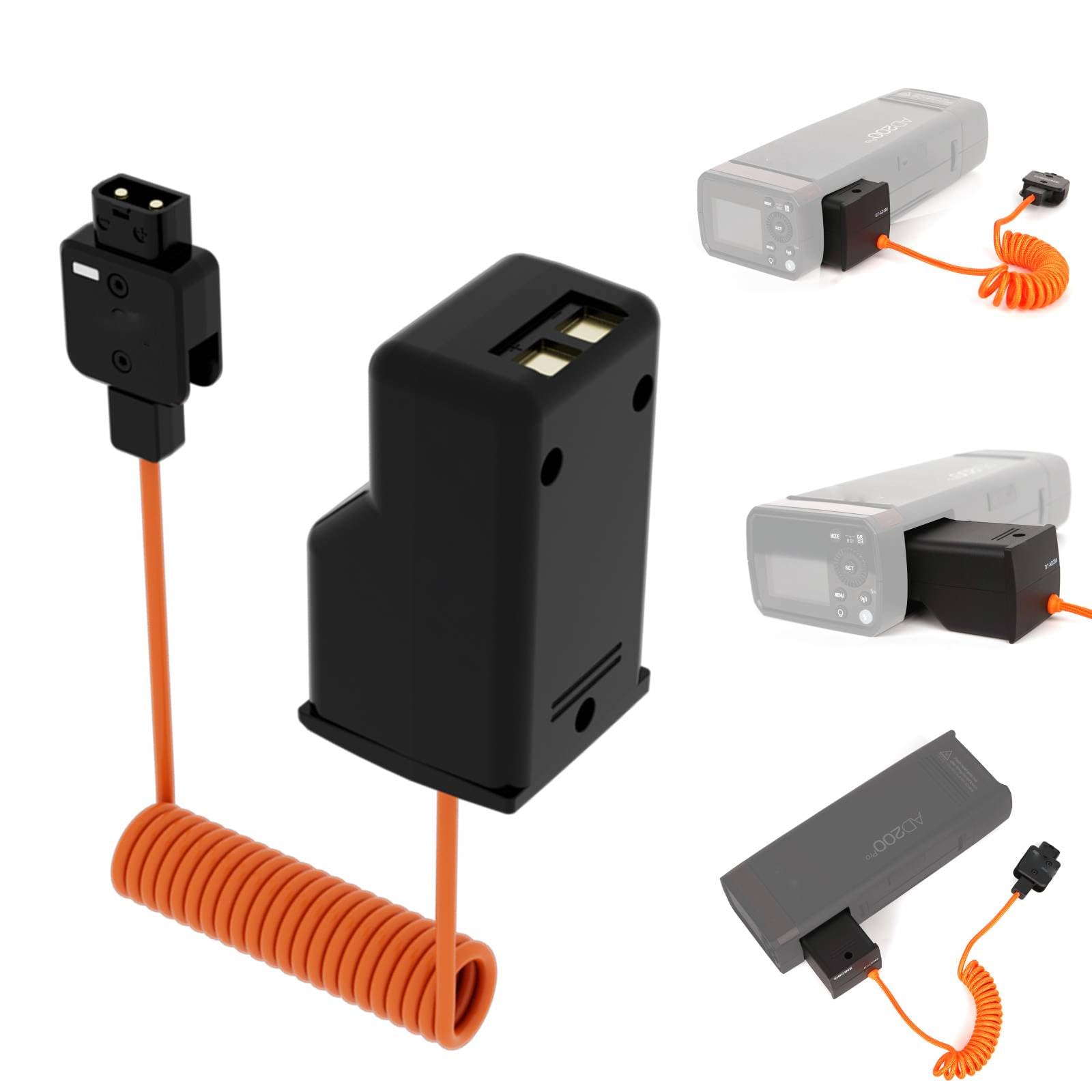 DT-AD200 - Batteria e cavo di alimentazione per flash AD200/AD200Pro/AD300Pro/AD200ProII - 14,8 V/10 A, lunghezza 60 cm