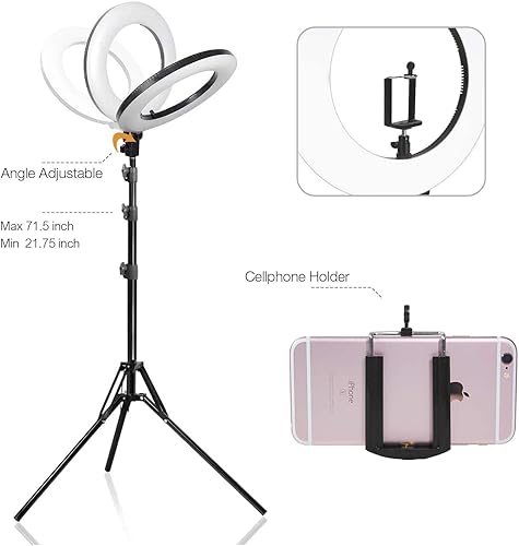 Miniatura 5 de LimoStudio PROMOAGG2826 - Anillo redondo LED de doble color, regulable de 14 pulgadas, kit de iluminación continua para sesión facial de belleza,