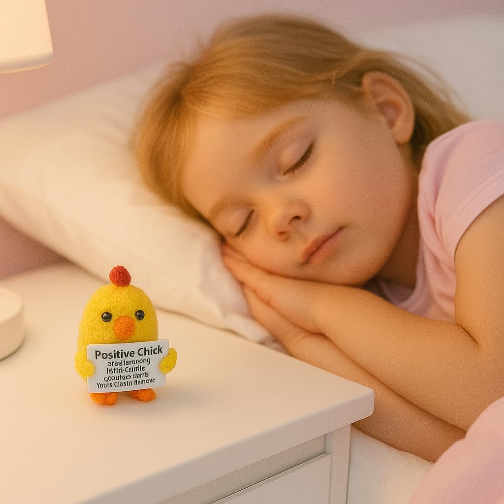 Inspirational Crochet Positive Chick - Emotional Support Crochet Dolls Positive Crochet Animals Gifts Desk Decor Emotional Support Plush for Anxiety & Stress Relief - Image 5