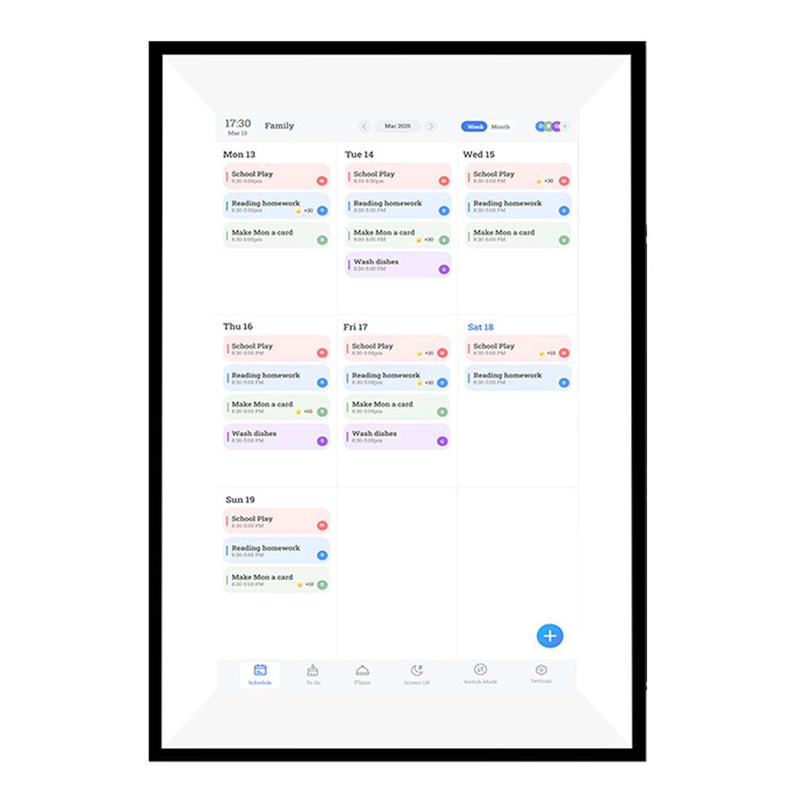 Calendario Digitale Intelligente HD Pianificatore Familiare Touchscreen da 10,1 Pollici per L'organizzazione di Casa e Ufficio