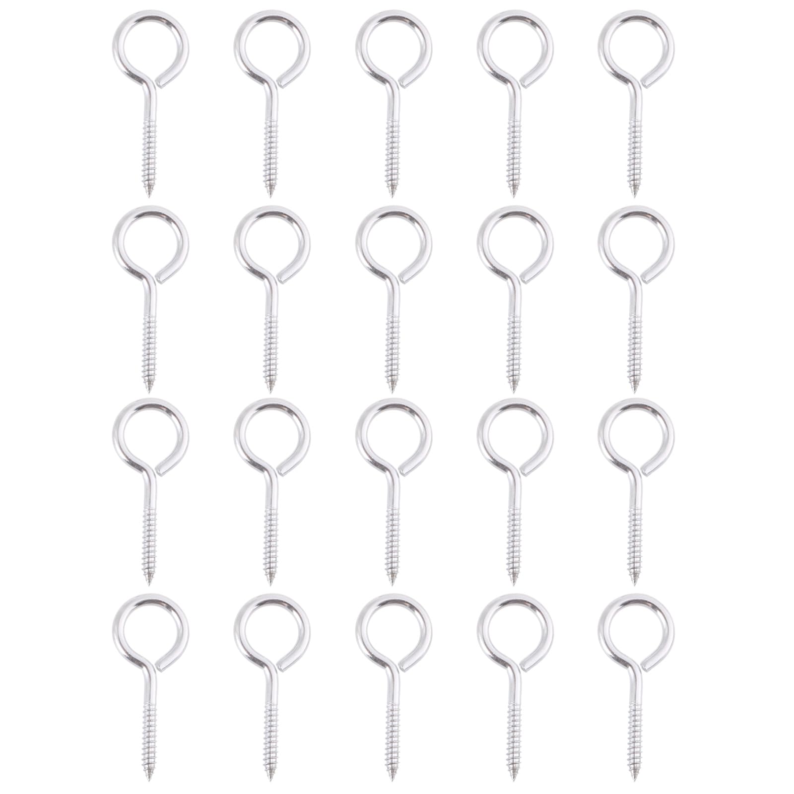 20Pcs Heavy Duty Metal Eyes Hook Screw Tapping Screws Small Eyelet Screws Stainless Steel Eyes Enduring Heavy Duty Stainless Steel Screw