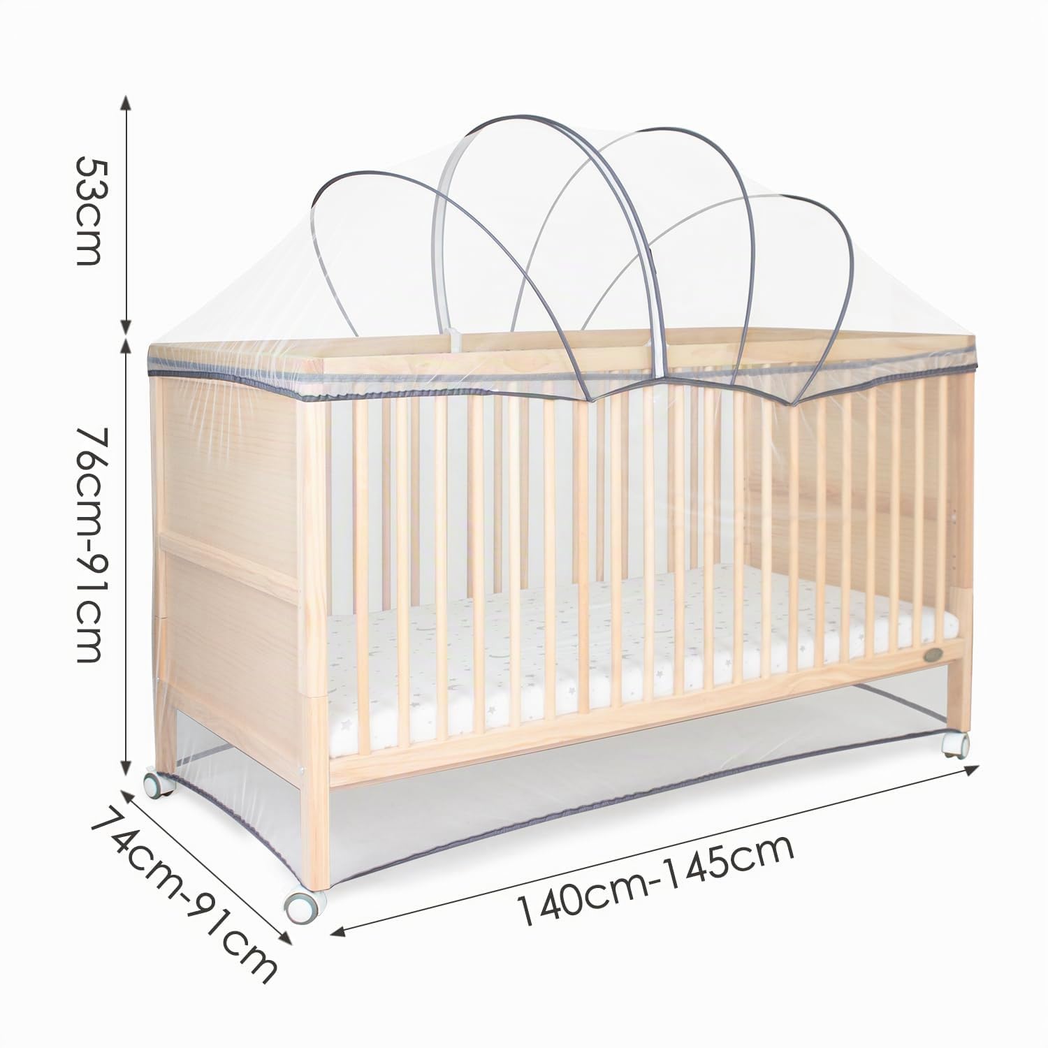 Beberoad Mosquitero Recién Nacido, Mosquitera para Parque Infantil o Cuna Ventilación Total 91x145x145cm